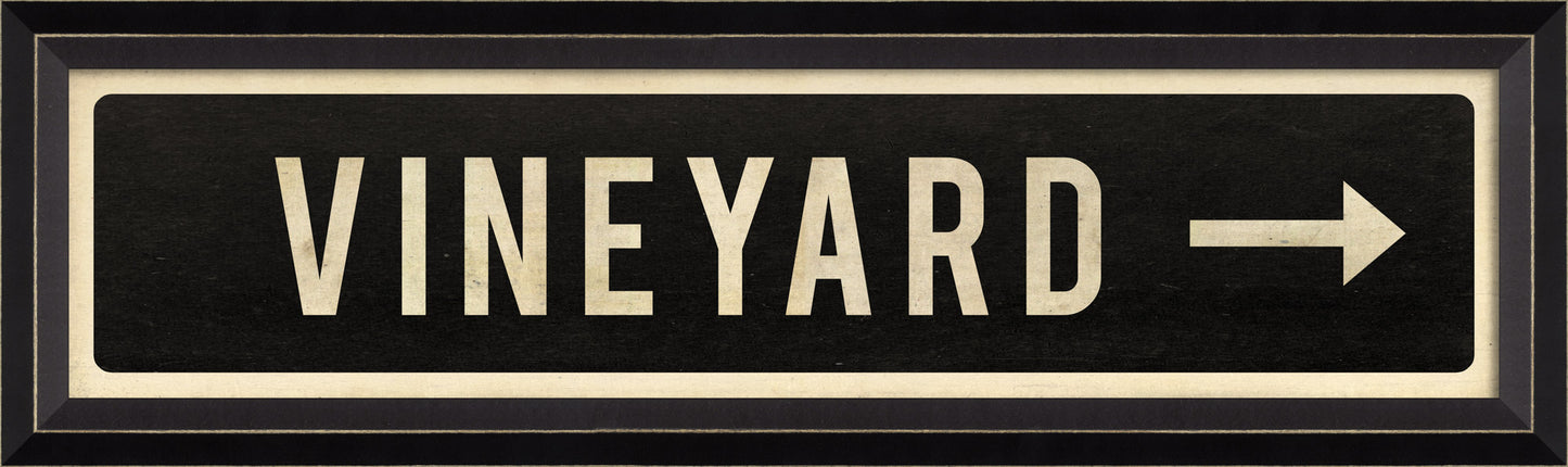 VINEYARD Sign with Right Arrow