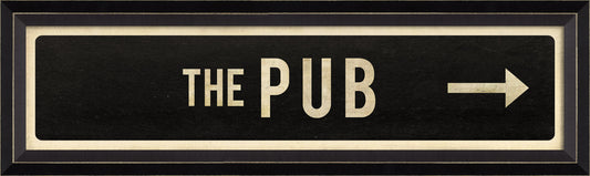 THE PUB With Right Arrow Sign