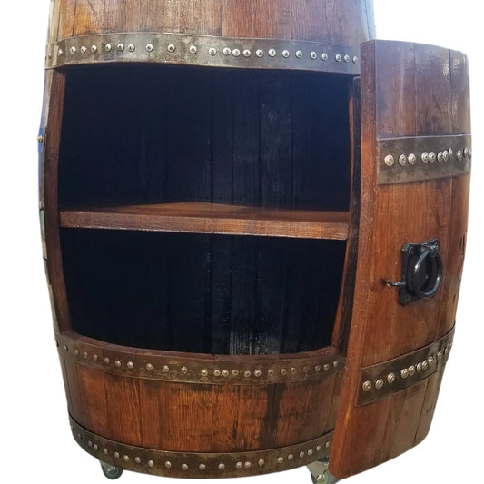 Whiskey / Wine Barrel Single Door Cabinet