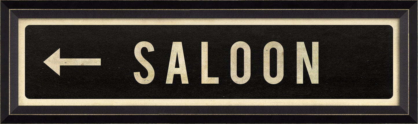 SALOON Sign With Left Arrow