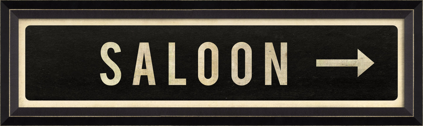 SALOON Sign With Right Arrow