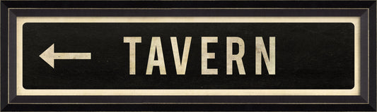 TAVERN Sign with Left Arrow