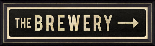 THE BREWERY Sign with Right Arrow