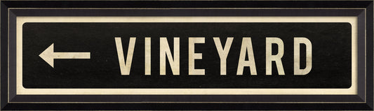 VINEYARD Sign with Left Arrow