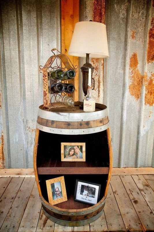 Open-Whiskey Barrel Shelf