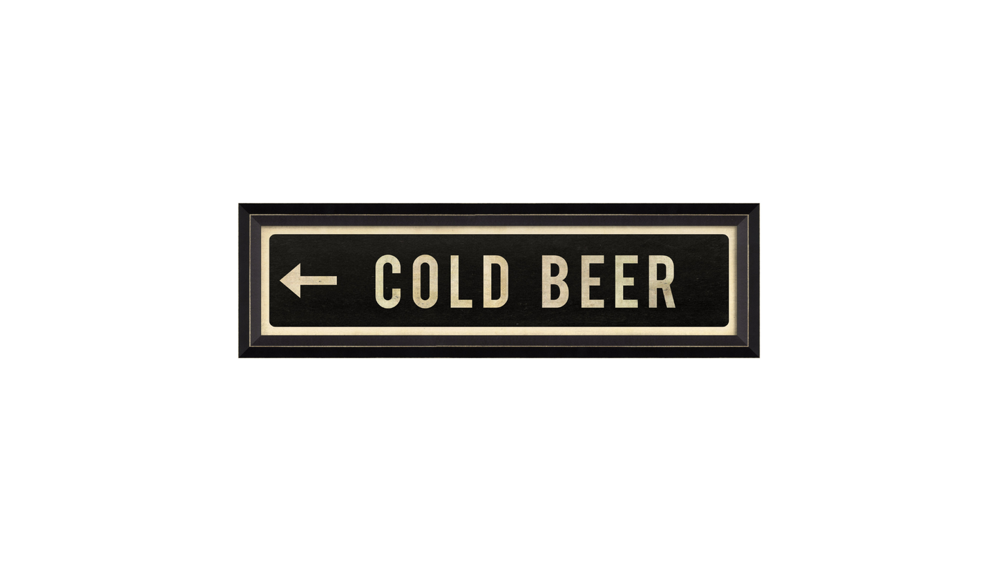 COLD BEER with Left Arrow Sign