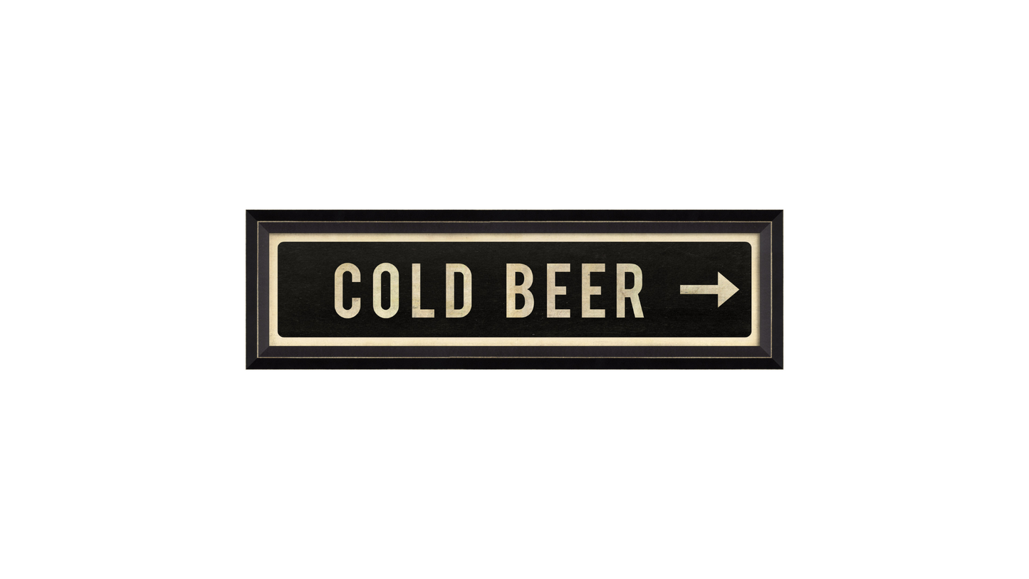 COLD BEER with Right Arrow Sign