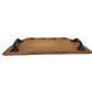 Flight cheese Bourbon Barrel Serving Tray w/ Cast Iron Antique Handles
