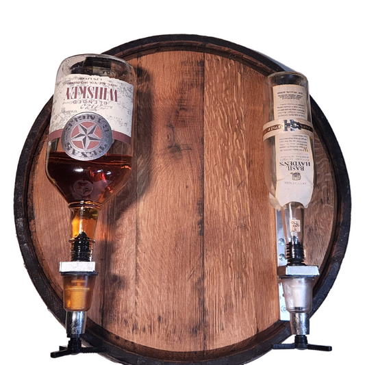 Single Pour-Double Liquor Dispenser Bourbon Barrel Head