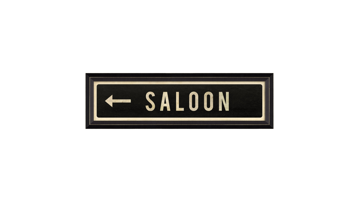 SALOON Sign With Left Arrow