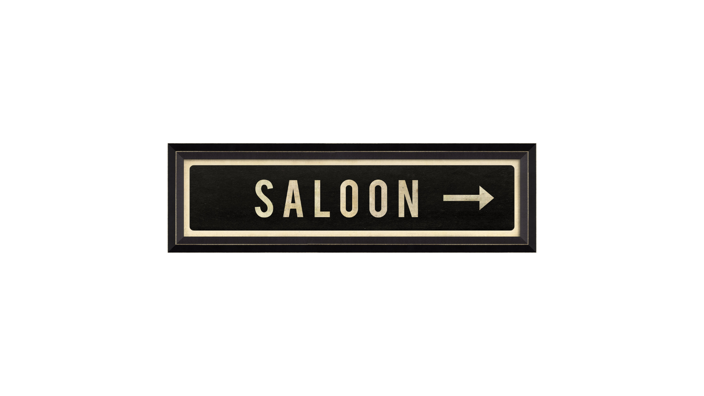 SALOON Sign With Right Arrow