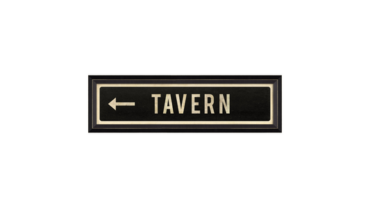 TAVERN Sign with Left Arrow