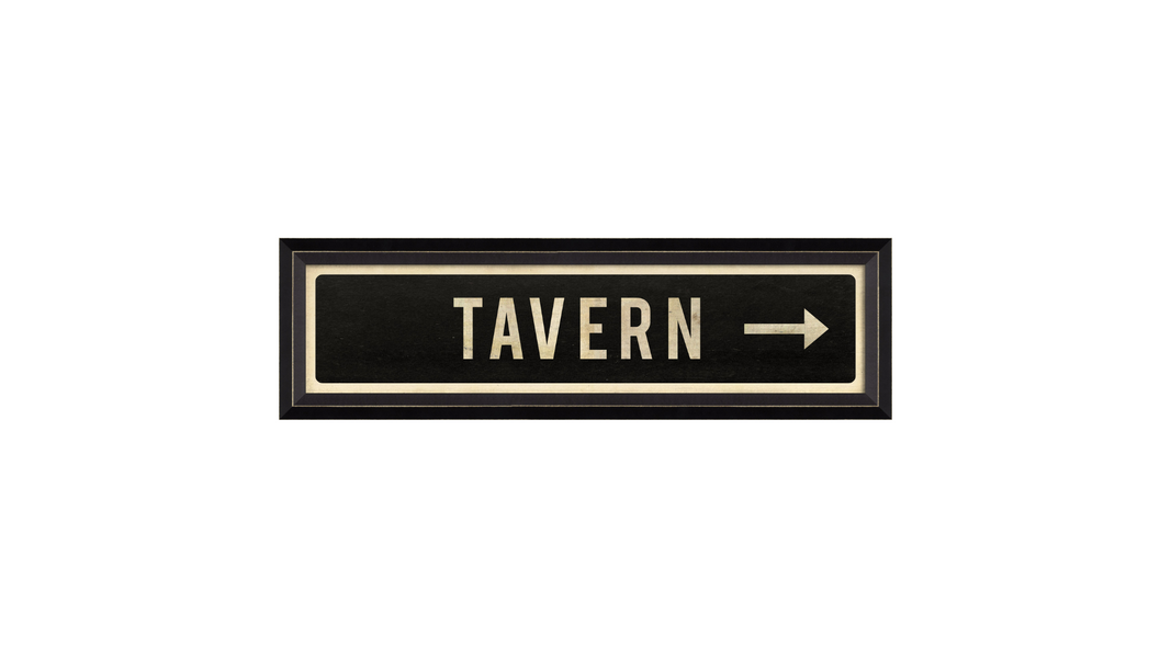 TAVERN Sign with Right Arrow