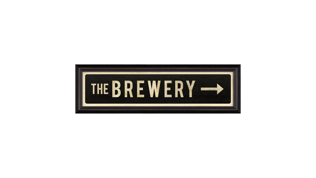 THE BREWERY Sign with Right Arrow