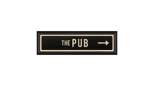 THE PUB With Right Arrow Sign