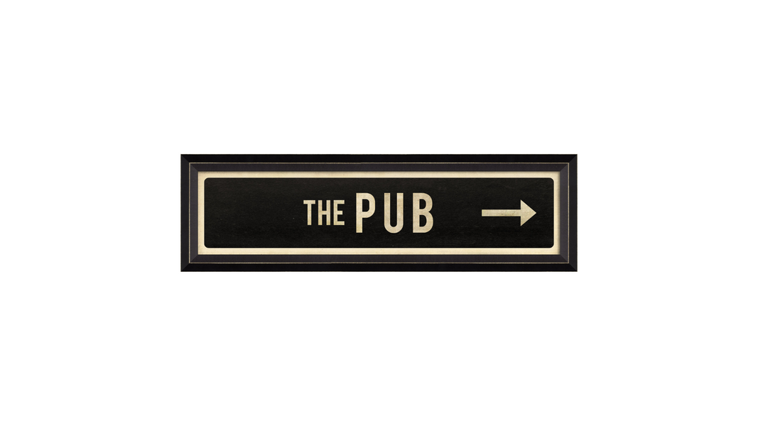 THE PUB With Right Arrow Sign