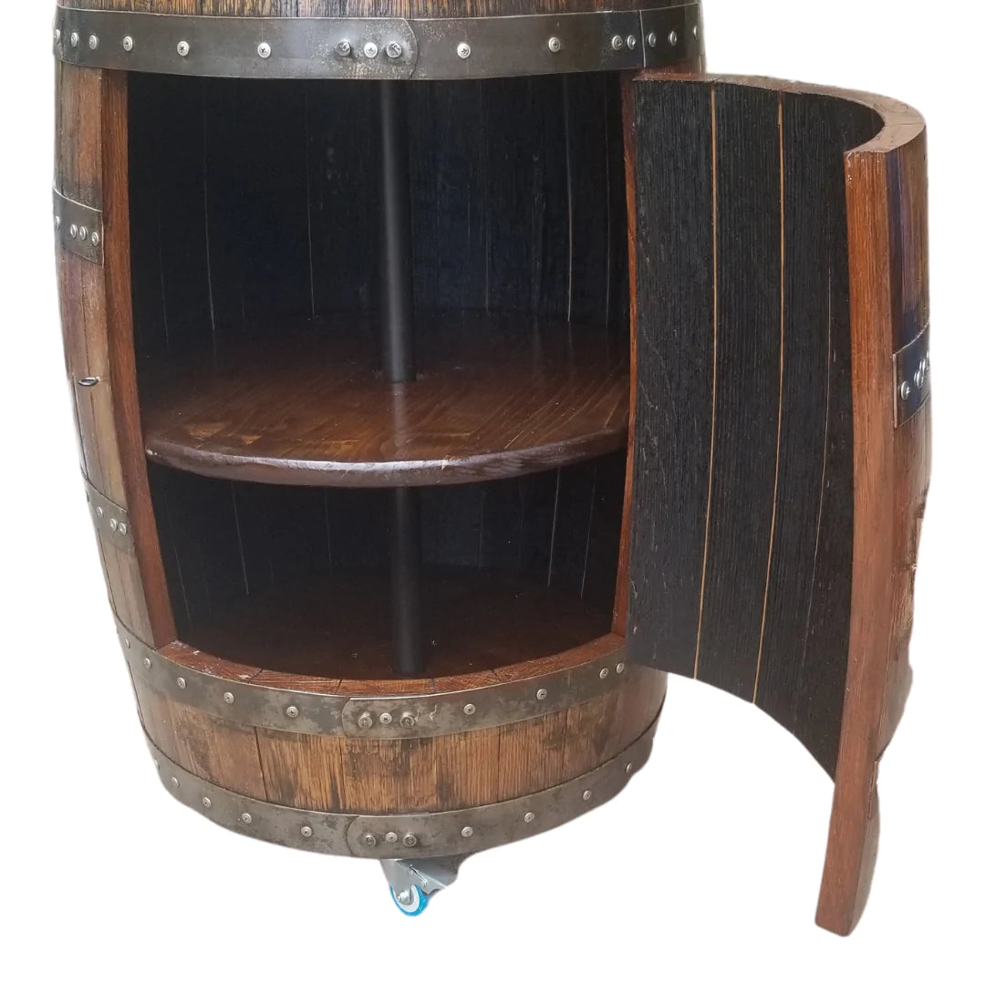 Whiskey / Wine Barrel Single Door Cabinet